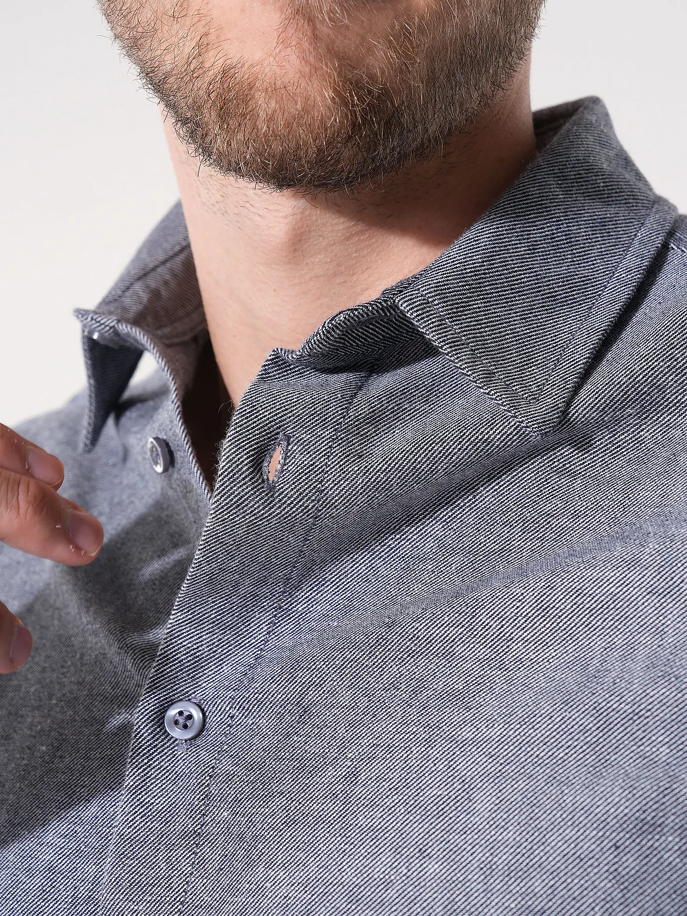 KNOWLEDGE COTTON APPAREL | Flanellhemd Slim Fit | grau