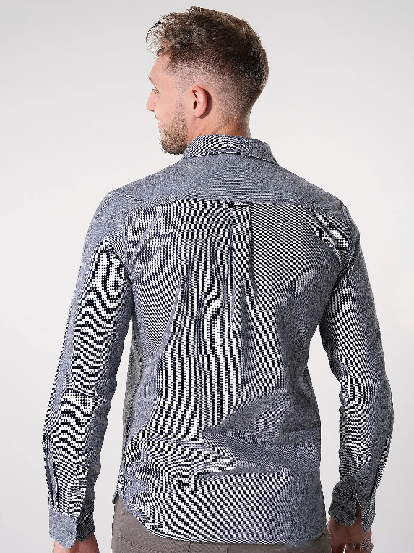 KNOWLEDGE COTTON APPAREL | Flanellhemd Slim Fit | grau