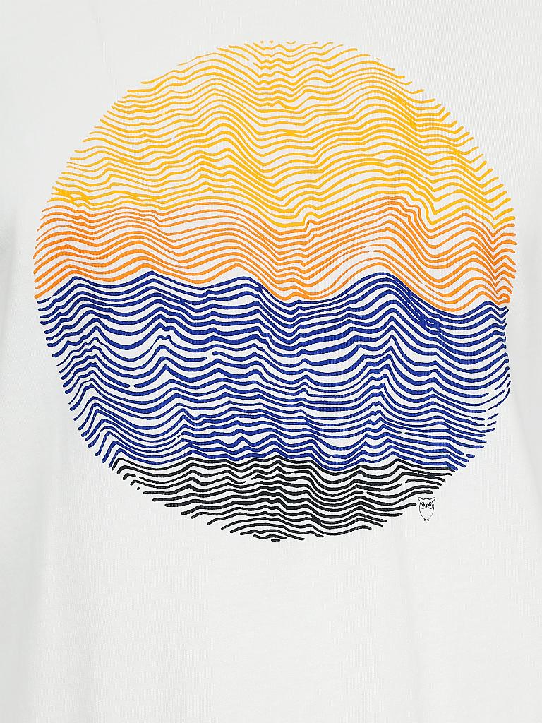 KNOWLEDGE COTTON APPAREL | T-Shirt "Waves" | weiß