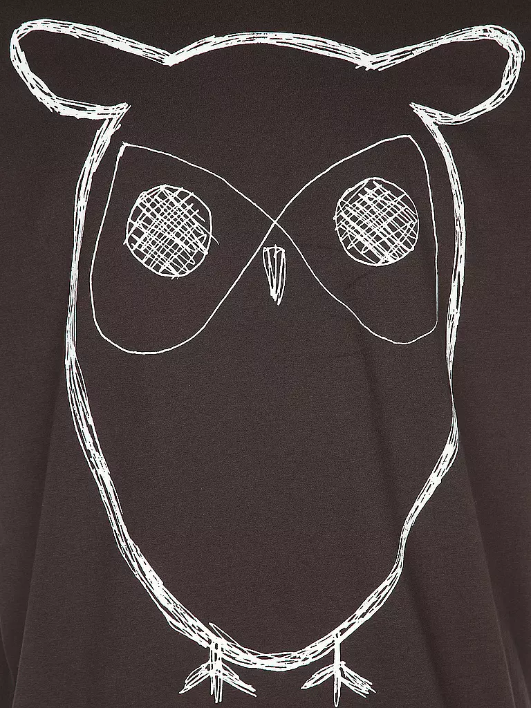 KNOWLEDGE COTTON APPAREL | T-Shirt BIG OWL | braun