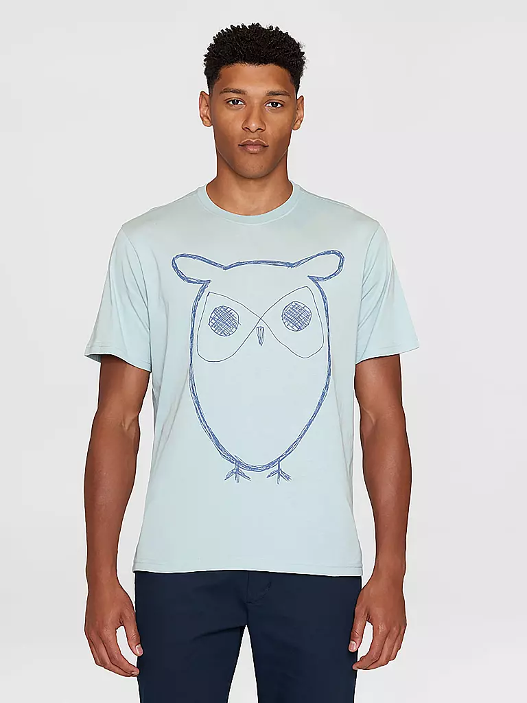 KNOWLEDGE COTTON APPAREL | T-Shirt BIG OWL | weiss