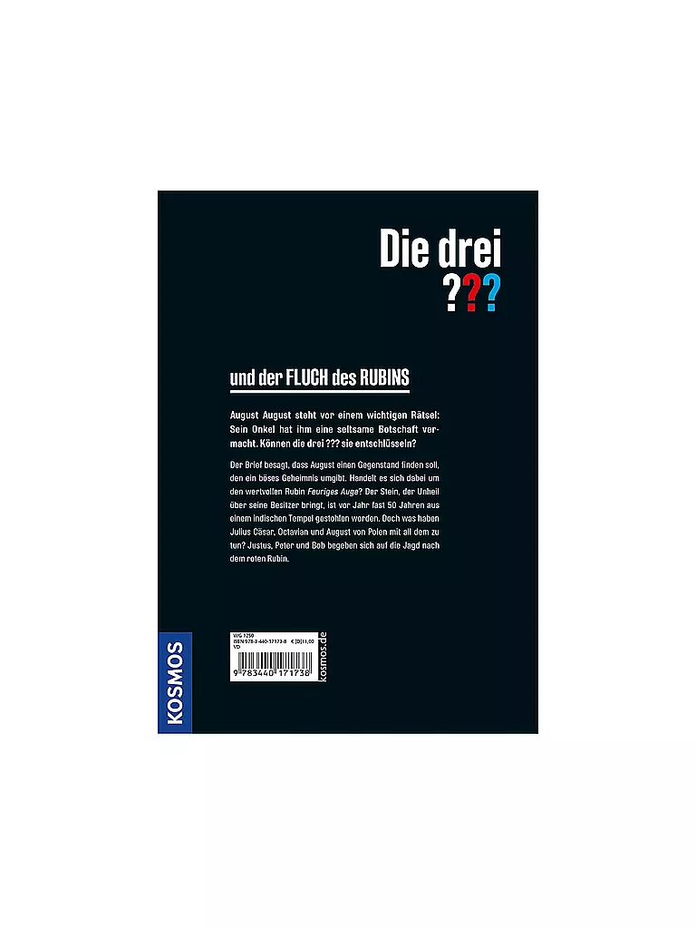 KOSMOS VERLAG | Buch - Die drei Fragezeichen - Und der Fluch des Rubins | keine Farbe