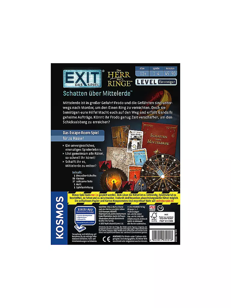 KOSMOS | EXIT® - Das Spiel: Schatten über Mittelerde™ | keine Farbe