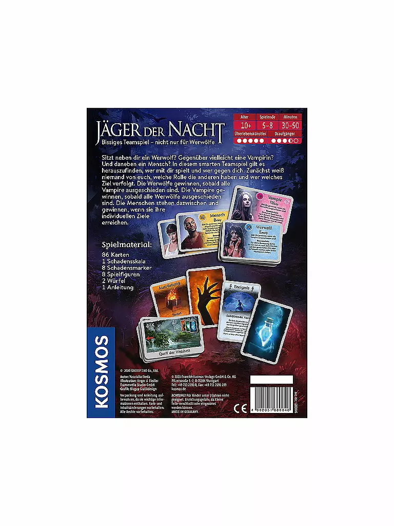 KOSMOS | Jäger der Nacht - Bissiges Teamspiel - nicht nur für Werwölfe | keine Farbe