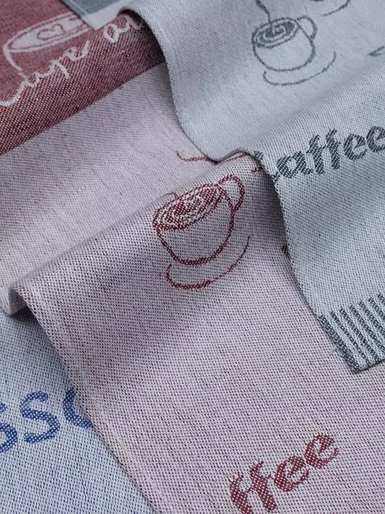 KRACHT | Halbleinen Jacquardtuch 3er Pkg Coffee | bunt