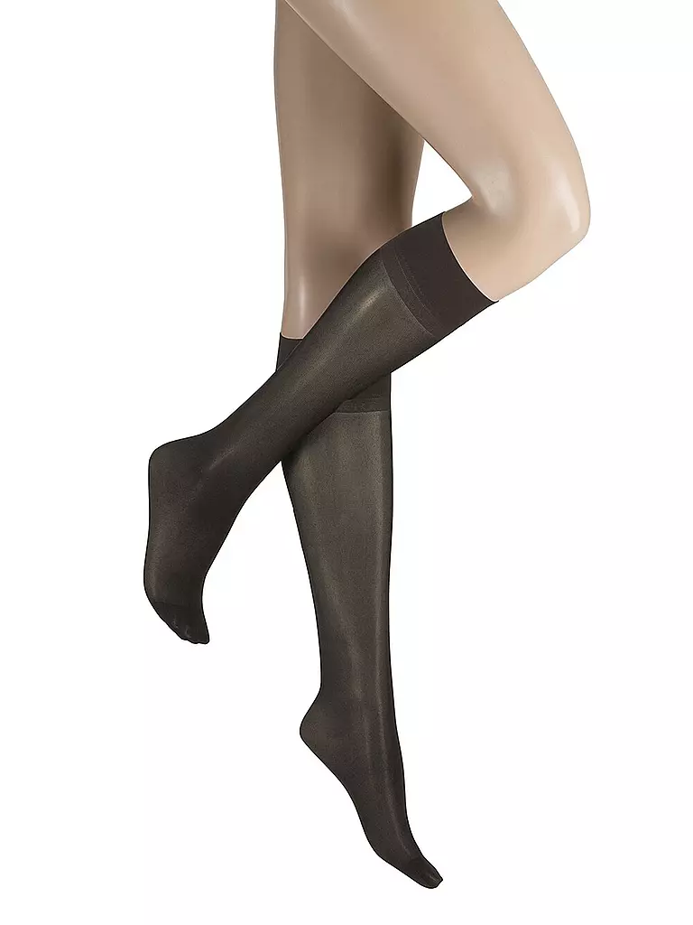 KUNERT | Kniestrümpfe Satin 40 den carbon | grau
