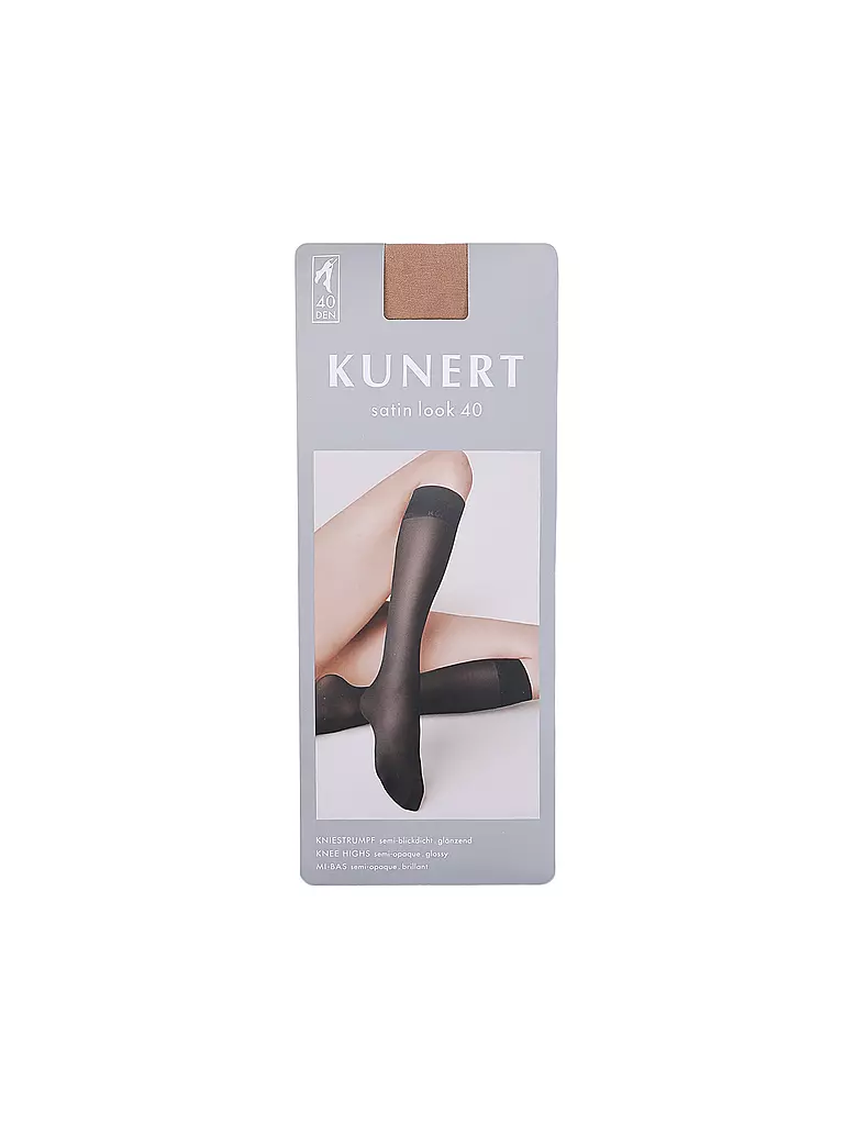 KUNERT | Kniestrümpfe Satin 40 den puder | schwarz