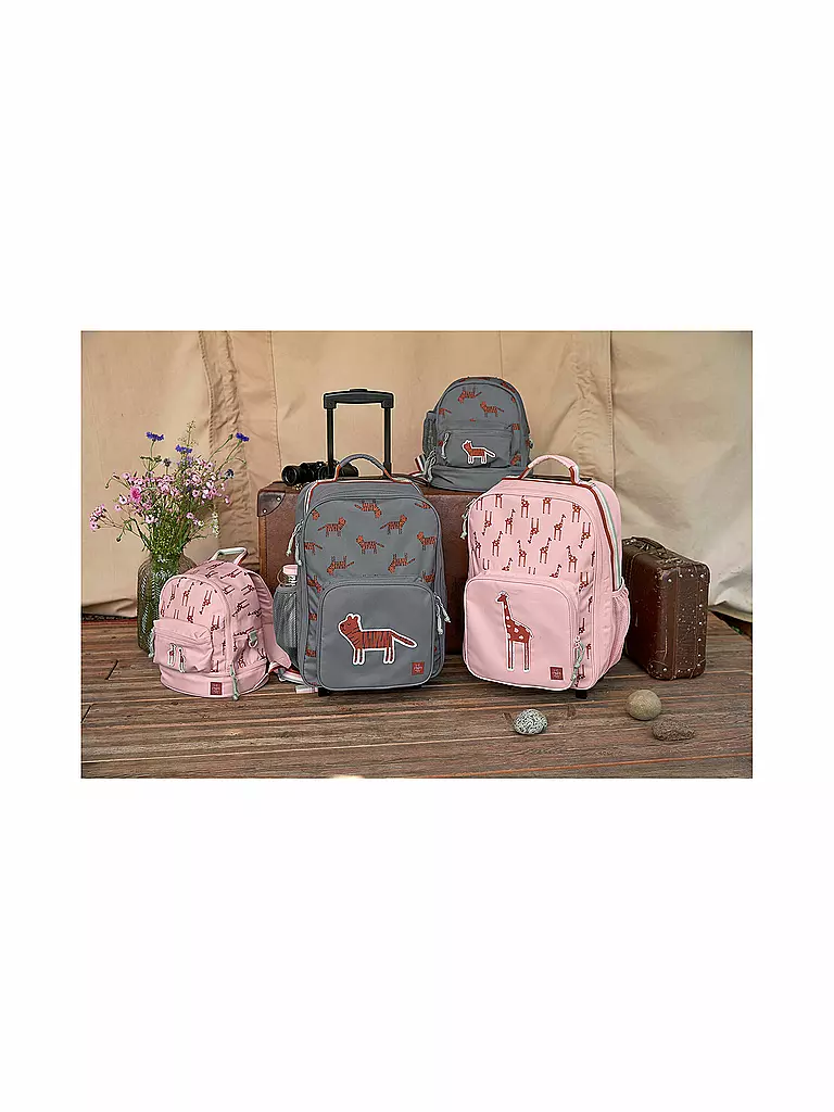 LÄSSIG | Kinderkoffer - Trolley Safari Giraffe | rosa