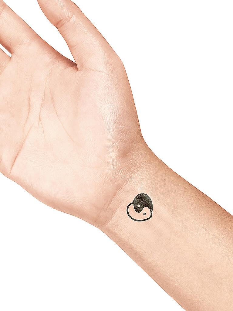 LA DOT | Tattoo Stone Small Yin Yang Heart ( 02 )  | transparent