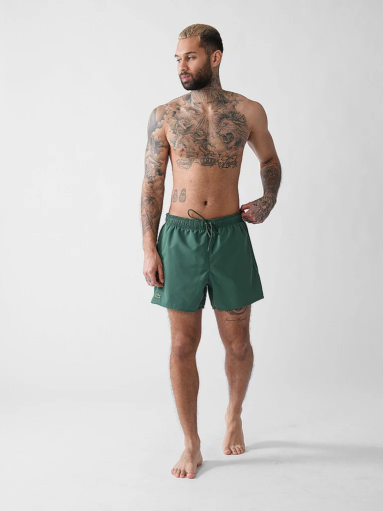 Lacoste Herren Badeshorts Dunkelgrün Größe S 3