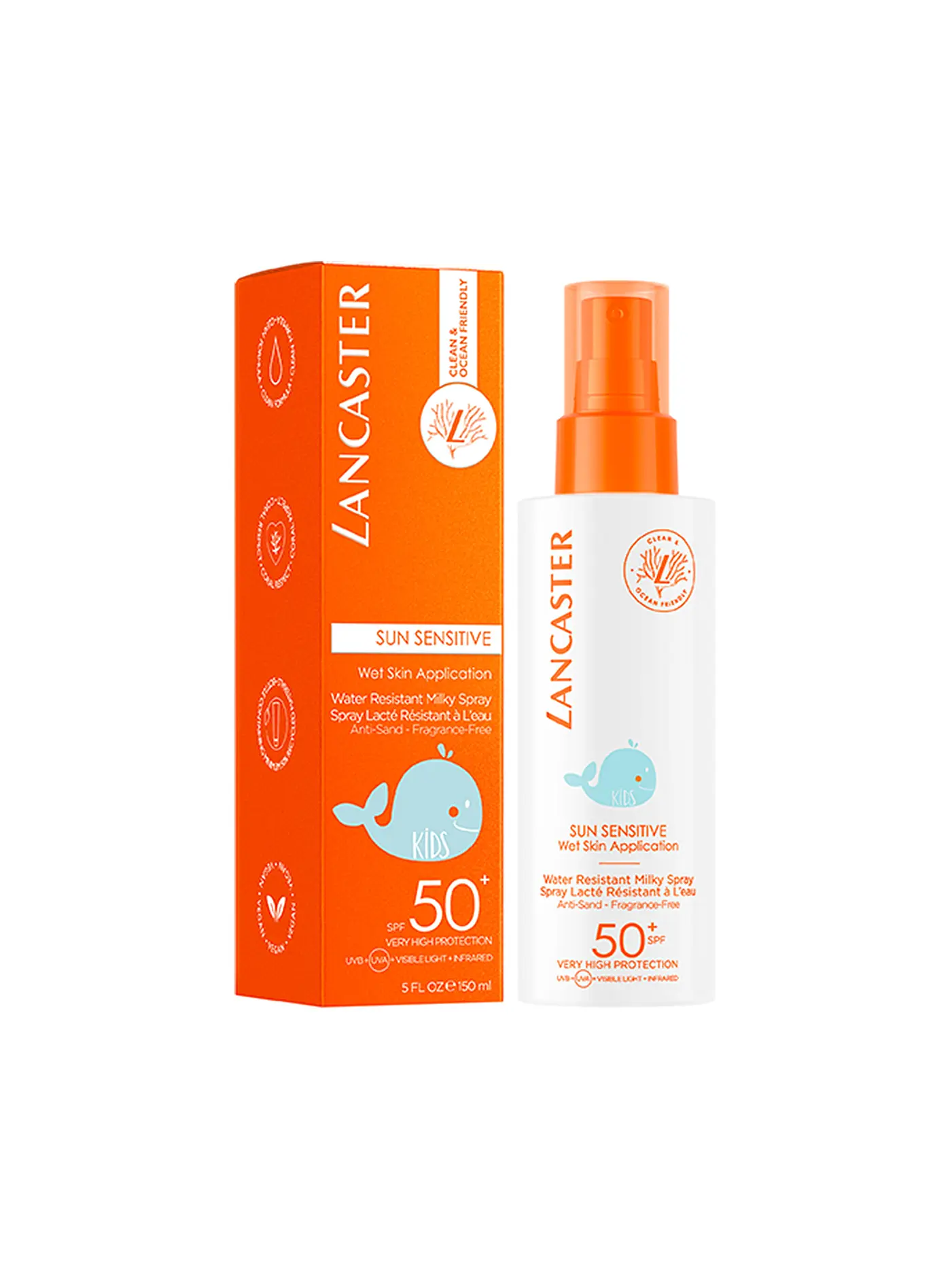 LANCASTER |  Clean Sun Sensitive Kids Milky Spray SPF 50 150ml | keine Farbe