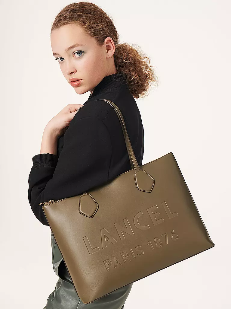 LANCEL | Ledertasche - Tote Bag ESSENTIAL TOTE | olive