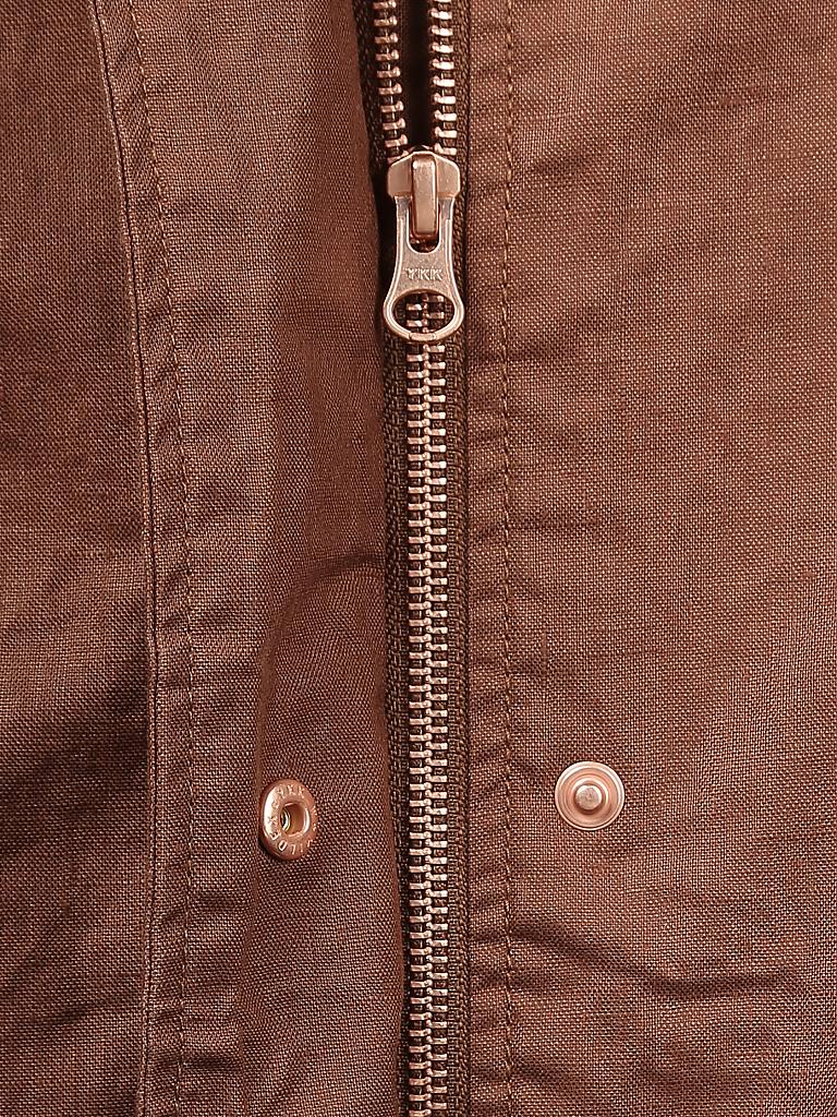 LANGER CHEN | Leinen Parka " Adelaide " | braun