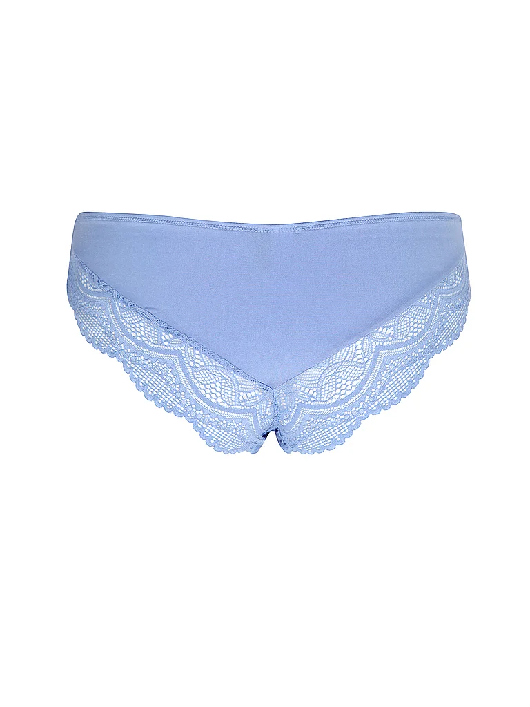 Tanga NUANCE "Vivianna", Damen, Gr. 36/38, kornblumenblau, Microfaser, Obermaterial: 88% Polyamid, 12% Elasthan, figurbetont, Unterhosen Tanga, mit feinen Spitzen-Details 3