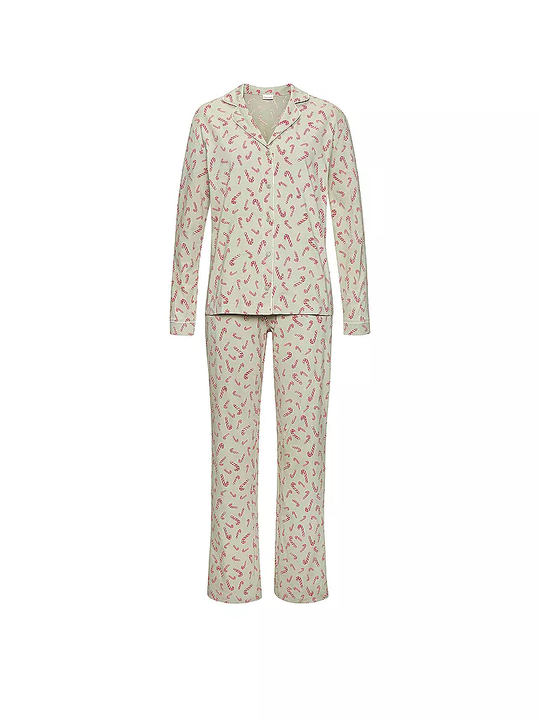 LASCANA | Pyjama LAS XMAS | Hellgrün