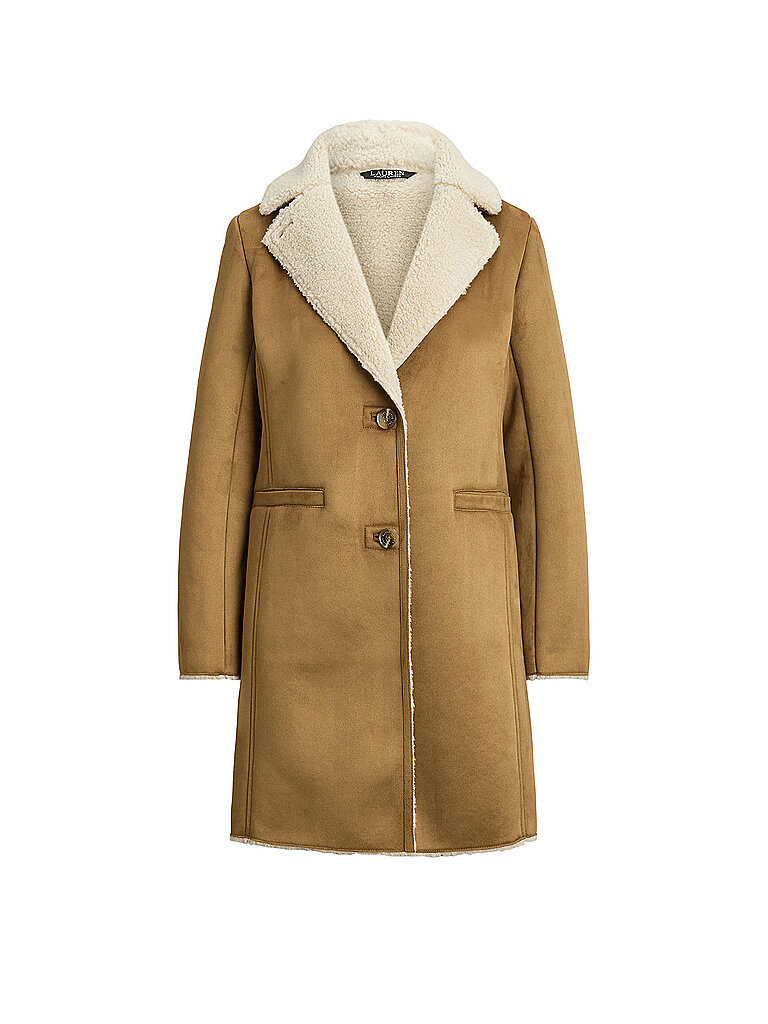 LAUREN RALPH LAUREN Mantel in Felloptik camel
