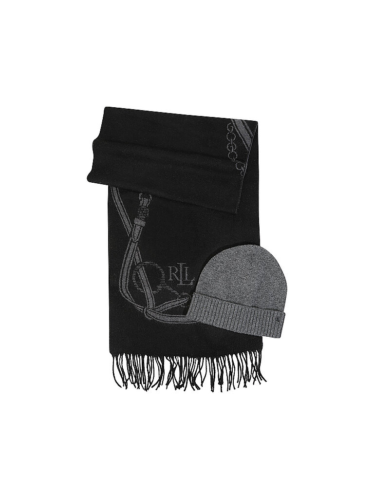 LAUREN RALPH LAUREN Set 2-teilig Mütze und Schal schwarz