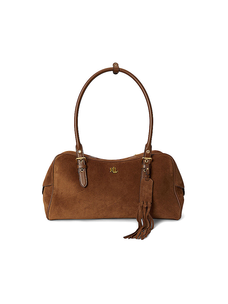 LAUREN RALPH LAUREN Ledertasche - Schultertasche MARCY Large camel