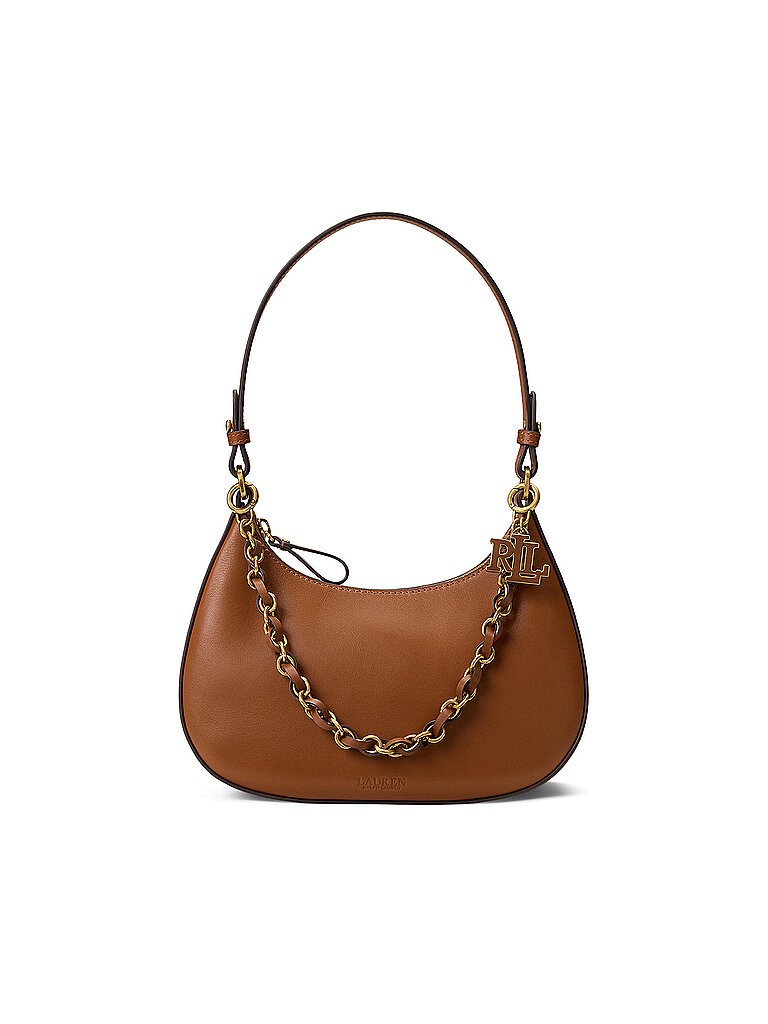 LAUREN RALPH LAUREN Ledertasche - Schultertasche MARCY Medium hellbraun