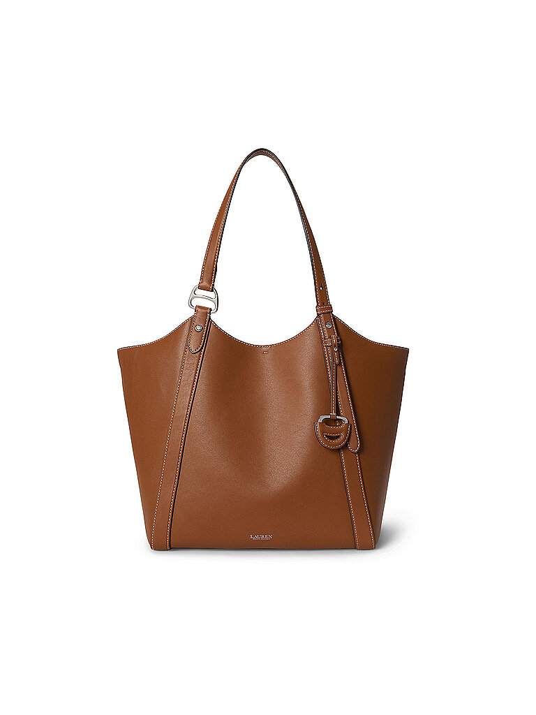 LAUREN RALPH LAUREN Ledertasche - Shopper TASHA Large hellbraun