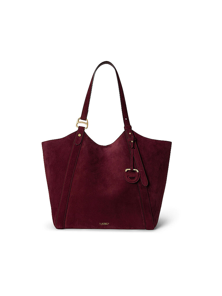 LAUREN RALPH LAUREN Ledertasche - Shopper TASHA Large dunkelrot