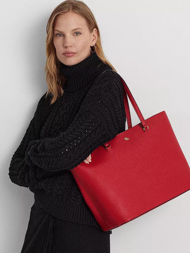 LAUREN RALPH LAUREN | Ledertasche - Shopper KARLY TOTE Large | rot