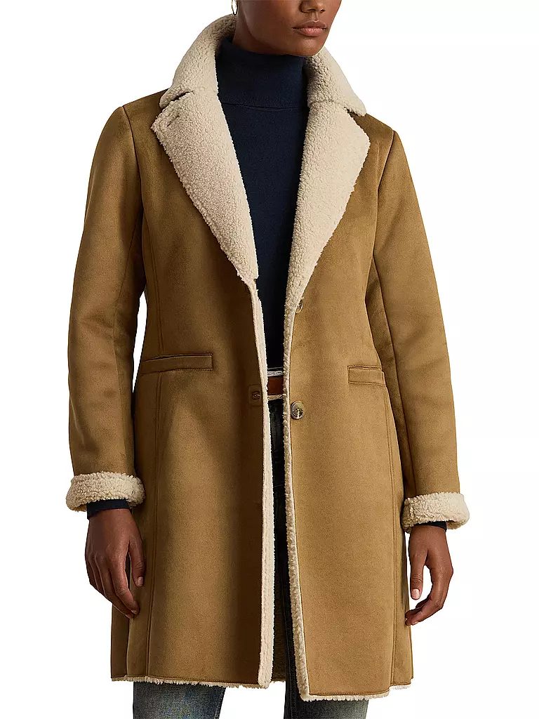 LAUREN RALPH LAUREN | Mantel in Felloptik | Camel