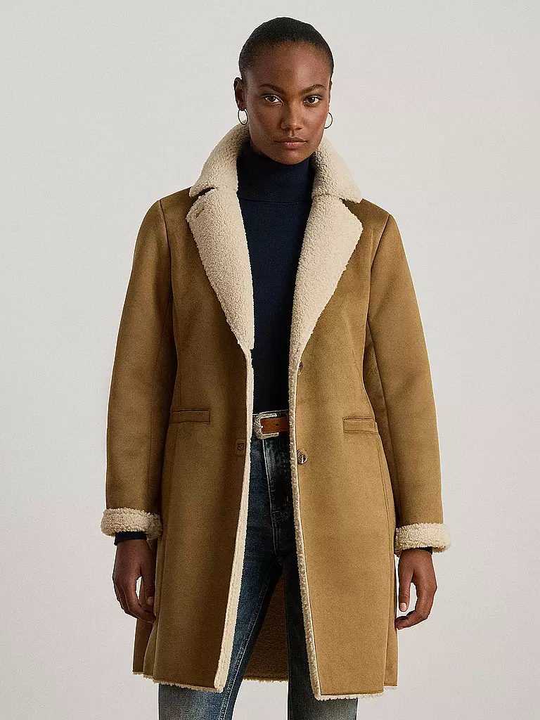 LAUREN RALPH LAUREN | Mantel in Felloptik | Camel