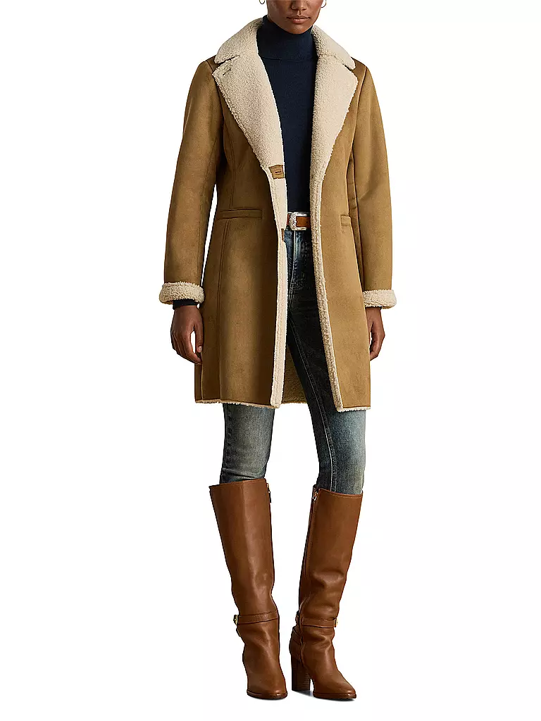 LAUREN RALPH LAUREN | Mantel in Felloptik | Camel