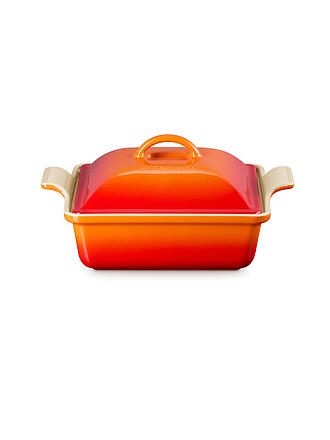 LE CREUSET | Auflaufform quadratisch mit Deckel 23cm/2,4l TRADITION Ofenrot