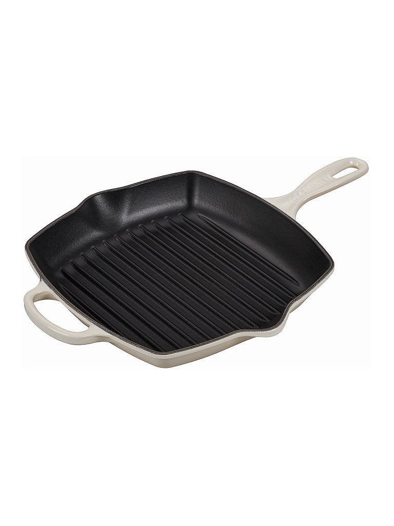 LE CREUSET Grillpfanne quadratisch 26x26cm SIGNATURE Meringue creme