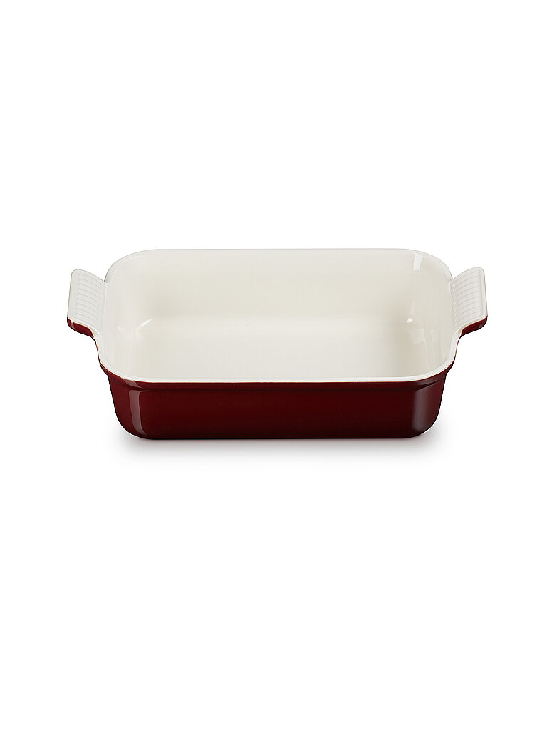 LE CREUSET Rechteckige Auflaufform Tradition aus Steinzeug 26x19cm/2,4l Garnet dunkelrot