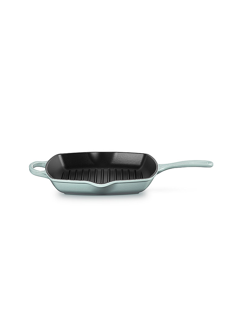 LE CREUSET Grillpfanne quadratisch SIGNATURE 26x26cm Sea Salt hellgrau