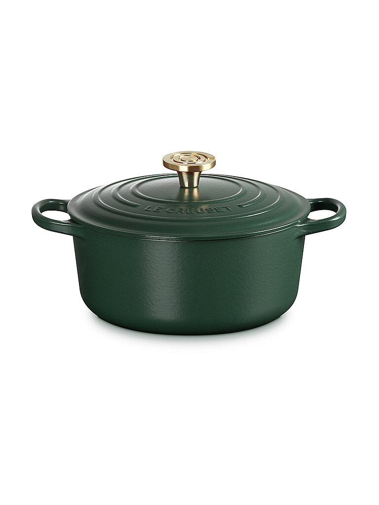 LE CREUSET Bräter rund SIGNATURE 24cm/4,2l Foret/GD  dunkelgrün