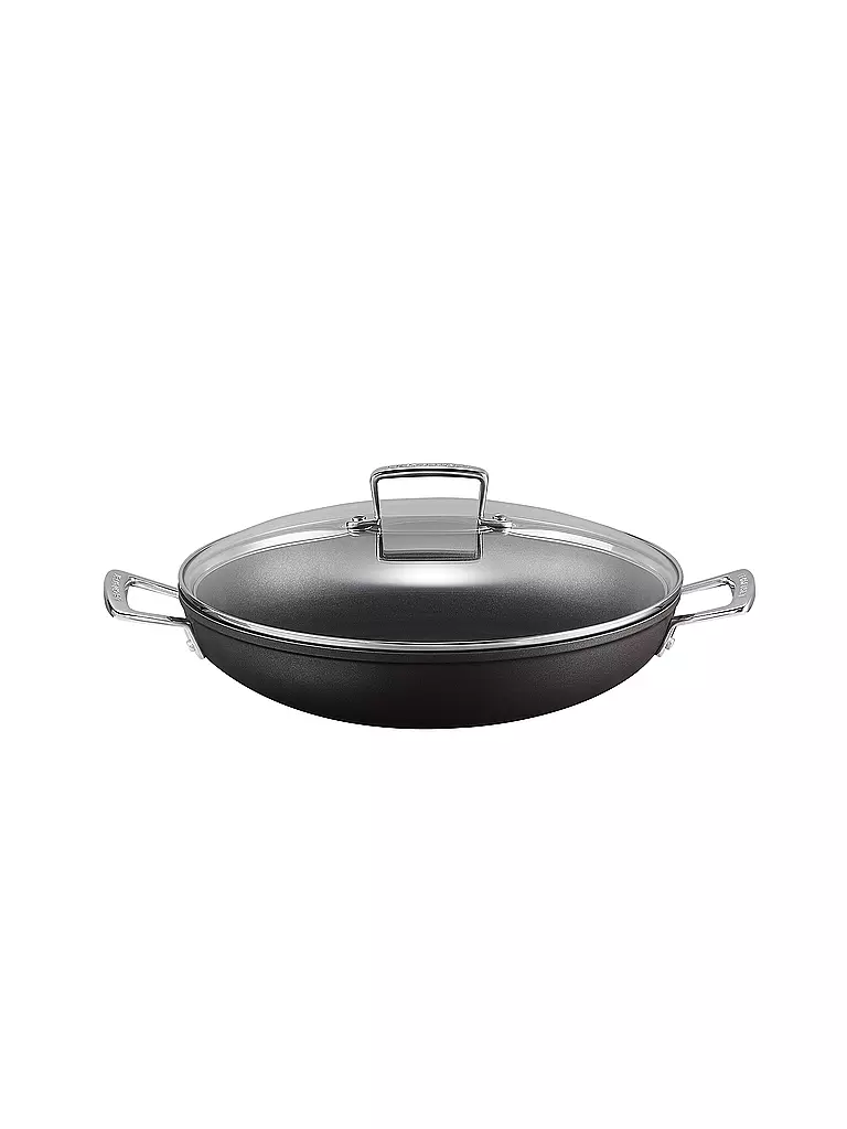 LE CREUSET | Aluminium-Antihaft Profipfanne mit Glasdeckel 30cm Schwarz | schwarz