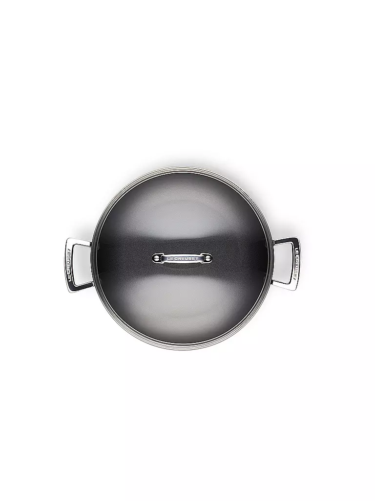 LE CREUSET | Aluminium-Antihaft Profipfanne mit Glasdeckel 30cm Schwarz | schwarz