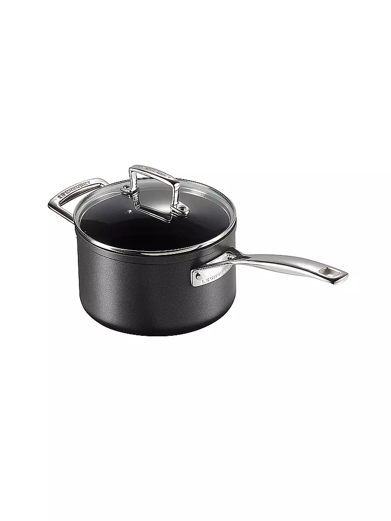 LE CREUSET | Aluminium-Antihaft Profitopf mit Deckel 18cm/2,8l Schwarz | schwarz