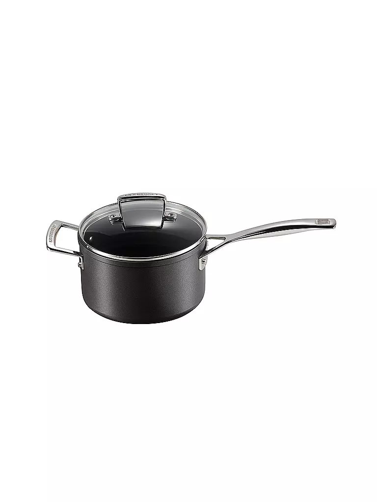 LE CREUSET | Aluminium-Antihaft Profitopf mit Deckel 18cm/2,8l Schwarz | schwarz