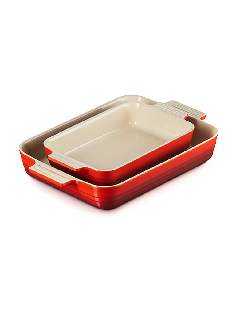 LE CREUSET | Auflaufform Set 2-er Klassik 26cm/32cm Kirschrot | rot