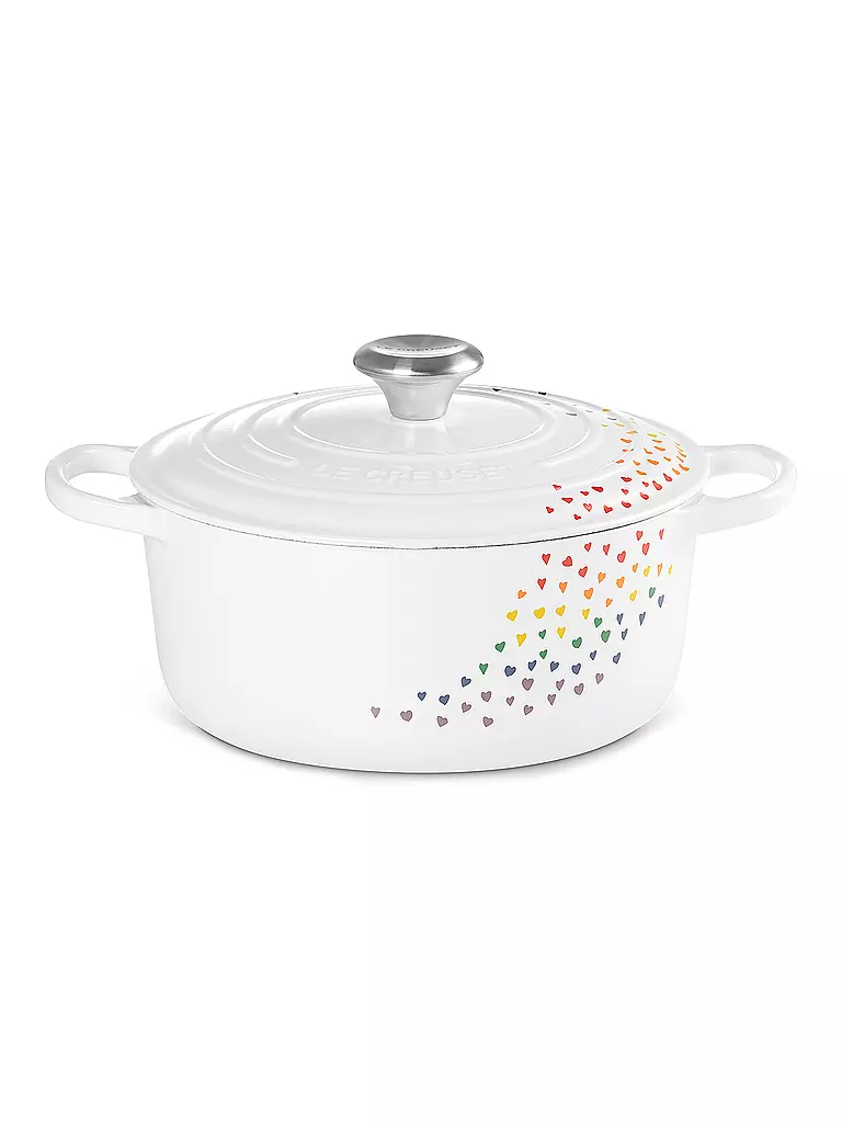 LE CREUSET | Bräter aus Gusseisen LOVING 24cm Weiss Herzdekoration  | weiss