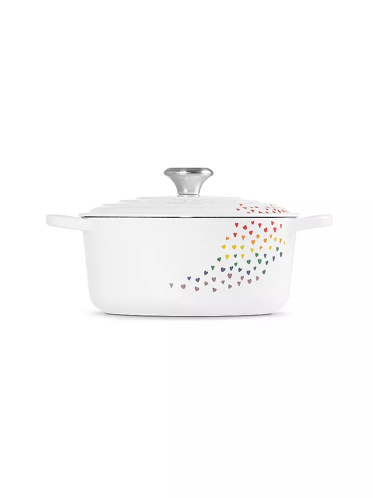 LE CREUSET | Bräter aus Gusseisen LOVING 24cm Weiss Herzdekoration  | weiss