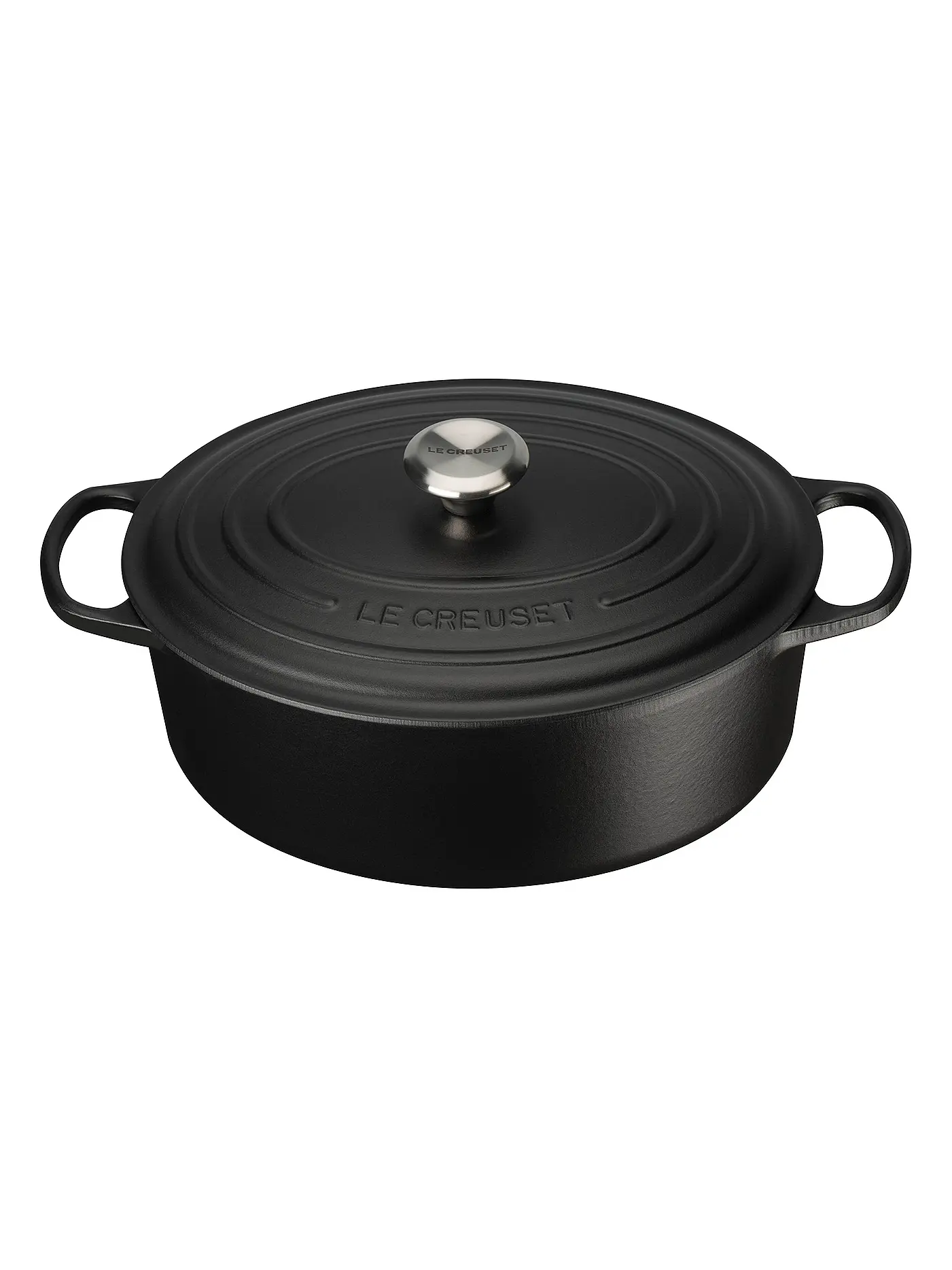 LE CREUSET | Bräter oval Signature 31cm 6,3l Meringue | schwarz