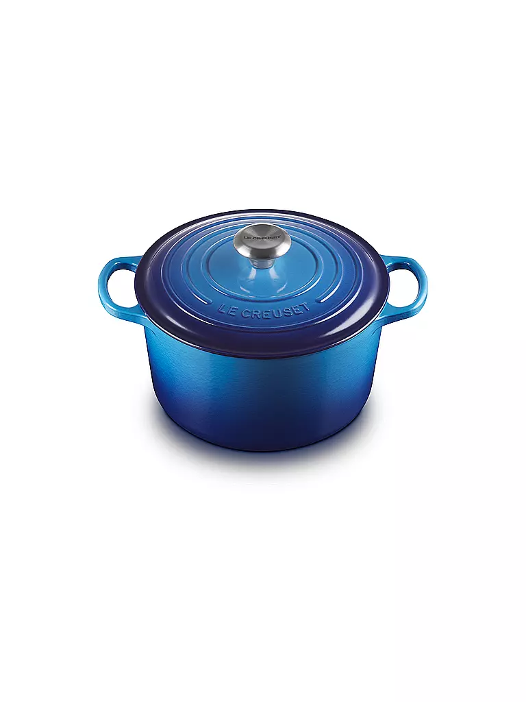LE CREUSET | Bräter rund hoch SIGNATURE 24cm Azure | hellgrau