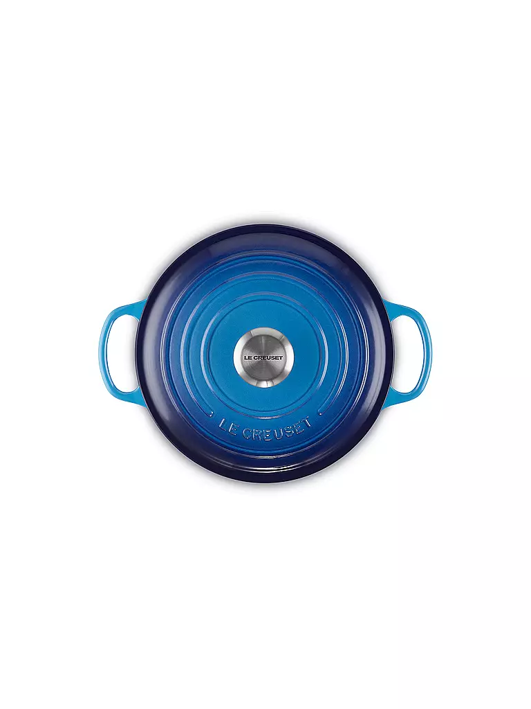 LE CREUSET | Bräter rund hoch SIGNATURE 24cm Azure | hellgrau