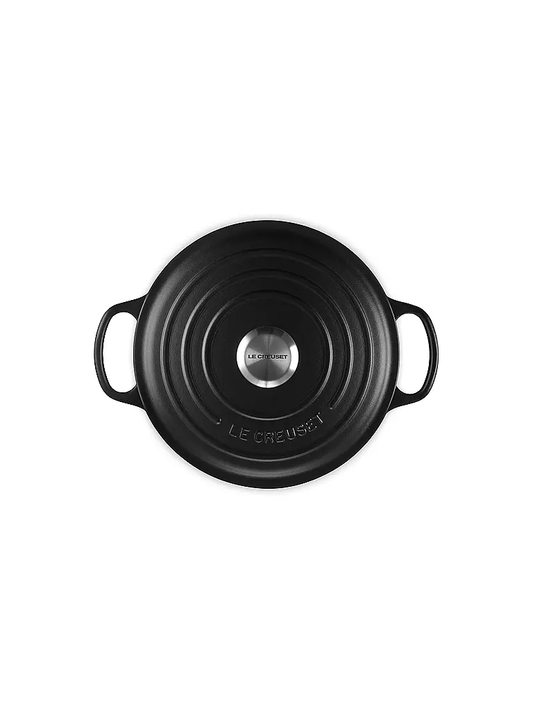 LE CREUSET | Bräter rund hoch SIGNATURE 24cm Schwarz | schwarz