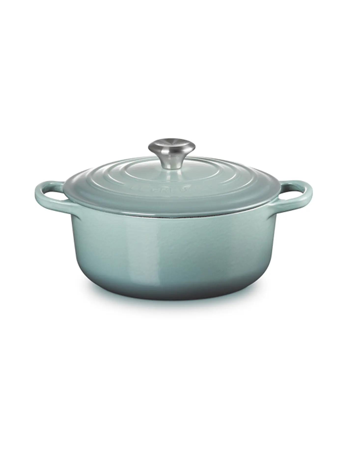 LE CREUSET | Bräter rund "Signature" 20cm/2,4l (Ofenrot) | hellgrau