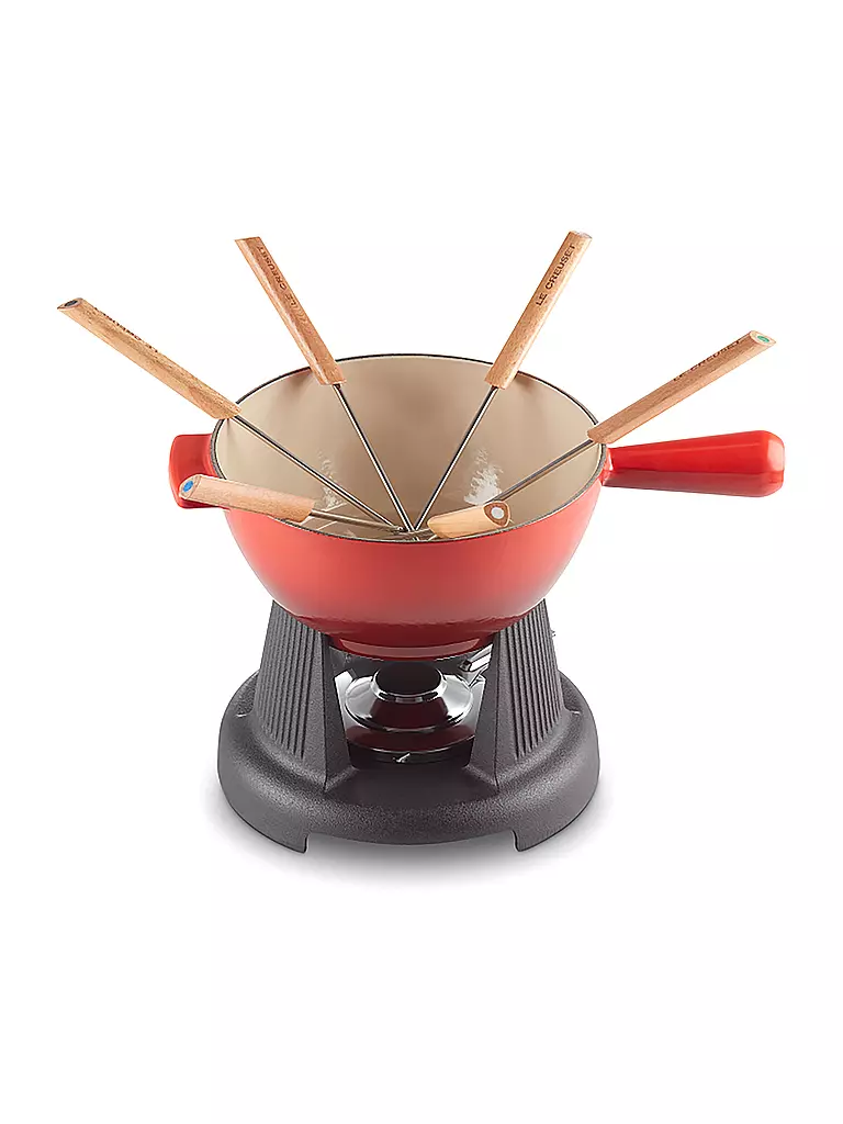 LE CREUSET | Fondue Set Gusseisen Kirschrot | rot