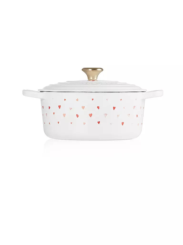 LE CREUSET | Gourmet-Bräter Signature  22cm Weiss mit Herzen | weiss