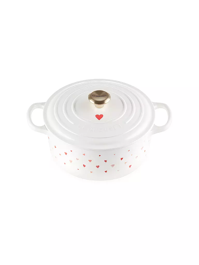 LE CREUSET | Gourmet-Bräter Signature  22cm Weiss mit Herzen | weiss