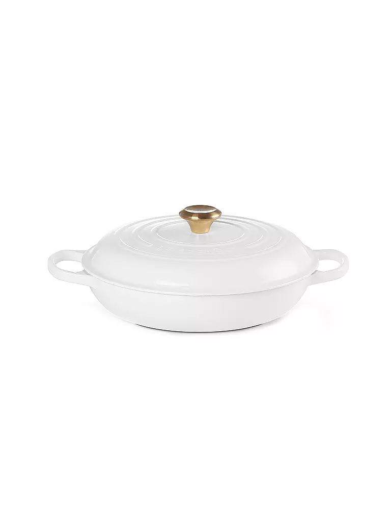 LE CREUSET | Gourmet-Profitopf mit Deckel 30 cm/3,5l SIGNATURE White | weiss